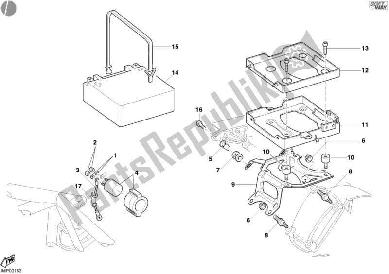 Tutte le parti per il Batteria del Ducati Monster S2R 800 2005